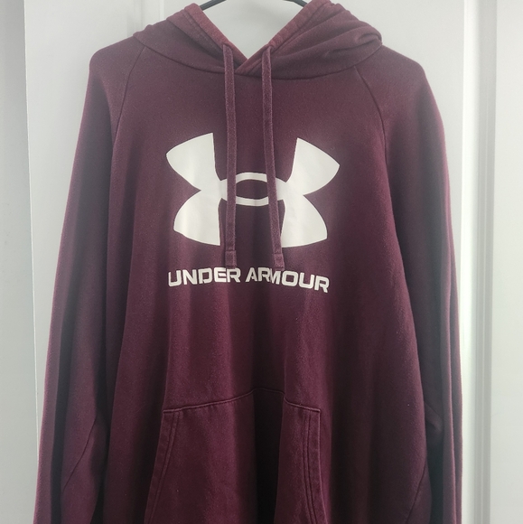 Under Armour Burgundy Hoodie with White Logo - Picture 1 of 3